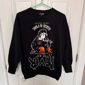Fashion Nova Never Seen Graphic Crewneck Sweatshirt Black Size XS